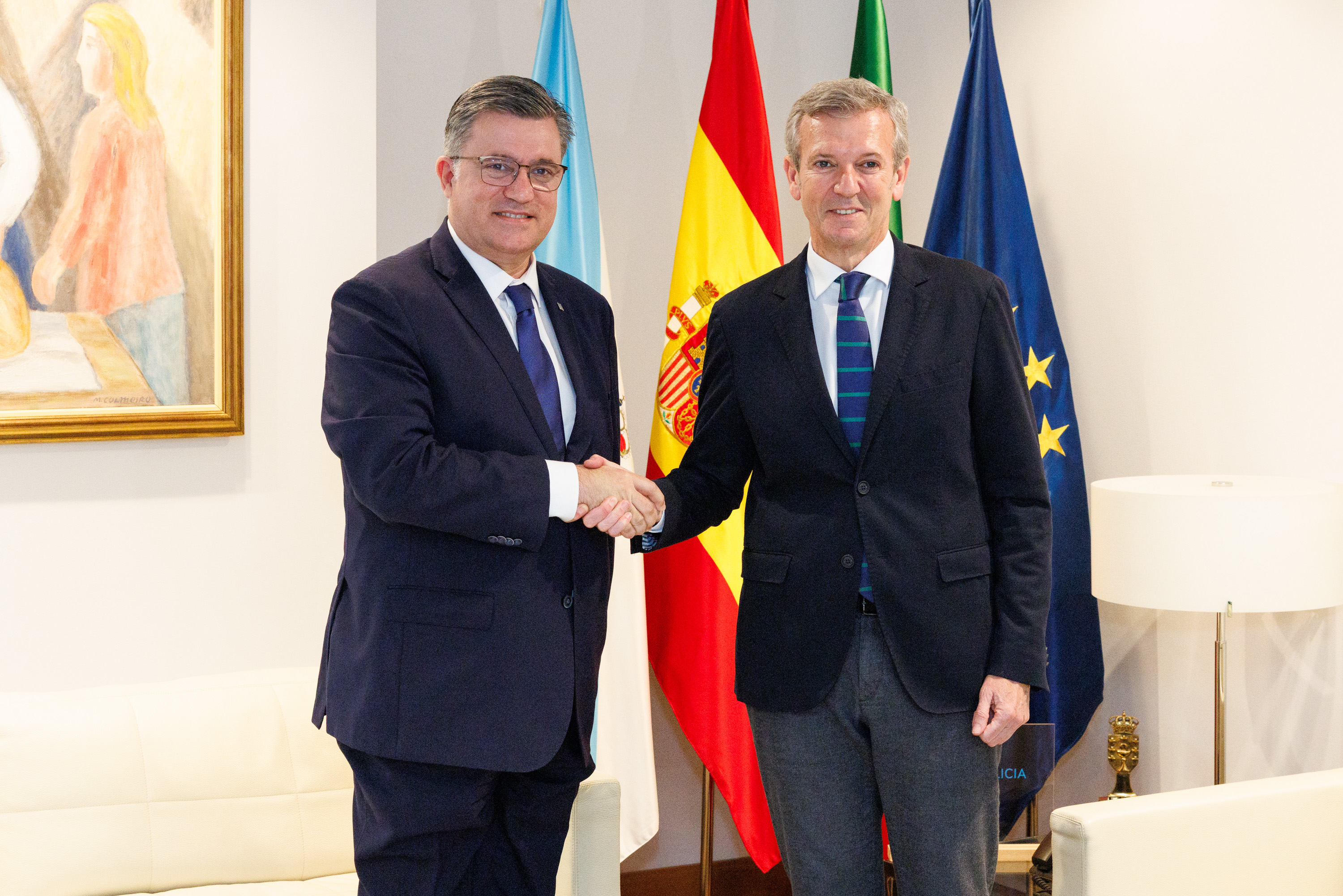 Imaxe asociada a Rueda e o presidente da CCDR-N acordan aliñar estratexias en materia de infraestruturas, fondos europeos e o vindeiro Xacobeo 2027