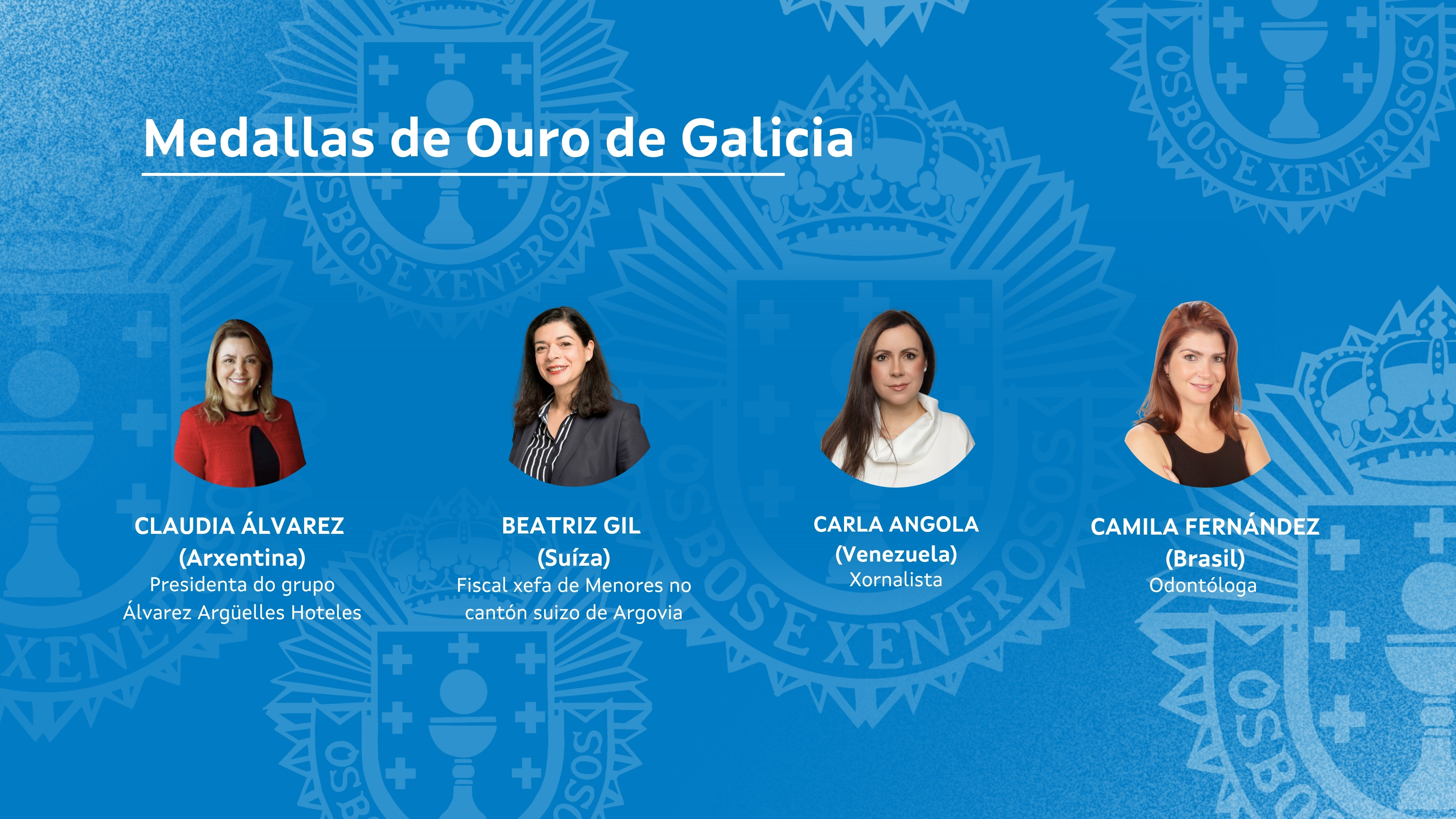 Imaxe asociada a Rueda anuncia a concesión da Medalla de Galicia para catro mulleres que son exemplo da integración, arraigo e o compromiso da colectividade galega no exterior